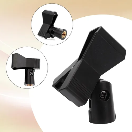 Vista 5 de 2 clips de micrófono, clip de montaje de micrófono ajustable, clip de soporte de micrófono, soporte de abrazadera de micrófono con adaptador macho