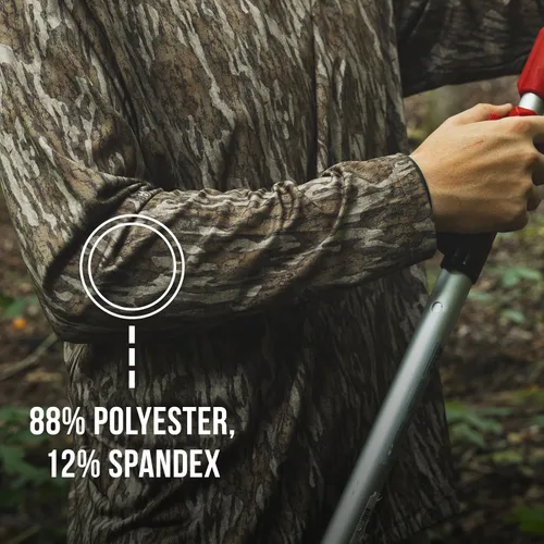Vista 3 de Camisas Mossy Oak de caza para hombre, de manga larga, con camuflaje Bottomland