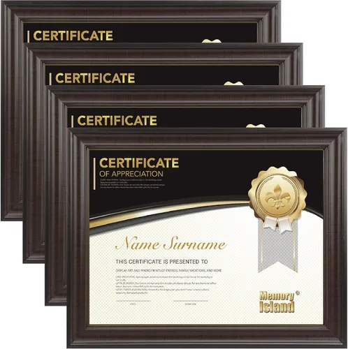 Vista 7 de Memory Island Marcos para documentos de 8.5 x 11, juego de 4 marcos de certificados para pared o mesa, marcos de diploma para premio de grado