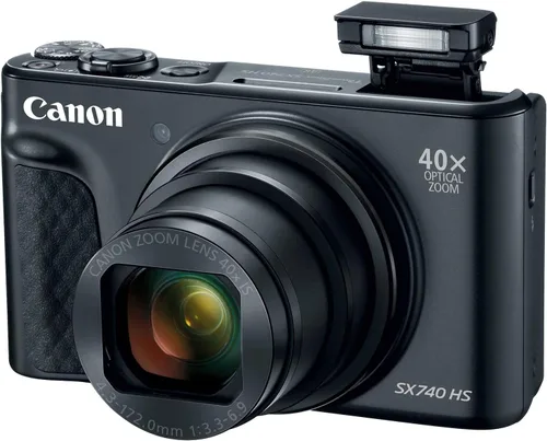 Vista 4 de Canon PowerShot SX740 Cámara digital con zoom óptico de 40 aumentos y LCD inclinable de 3 pulgadas - Video 4K, Wi-Fi, NFC, Bluetooth habilitado Negro