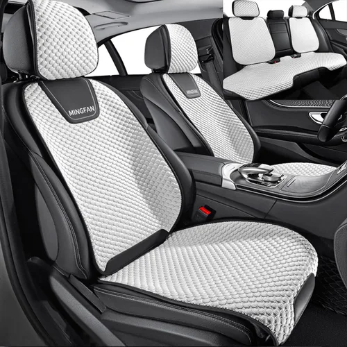Vista 15 de Fundas de asiento de automóvil para Ford Mustang Mach-E, cojines de asiento transpirables, cómodos protectores de asiento delanteros y traseros de 5