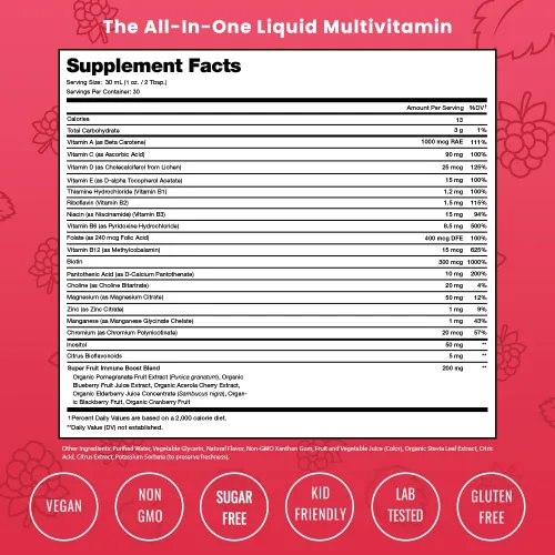 Vista 3 de NutraChamps Gomitas de biotina (paquete de 2) y multivitaminas líquidas, paquete de 3