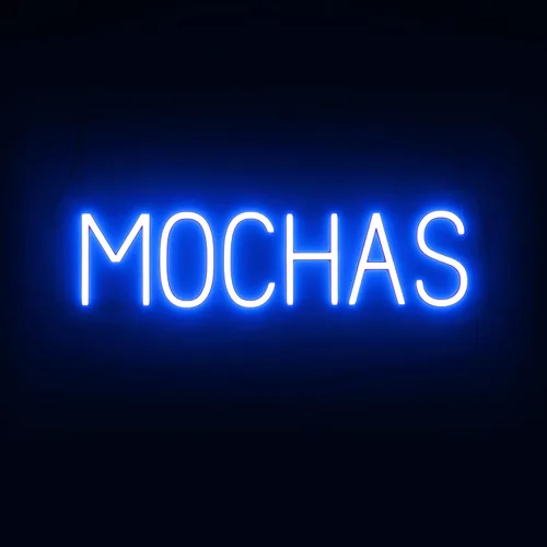 Vista 55 de SpellBrite Letrero de té Aspecto de letrero de té neón, luz LED azul, 13.1 x 6.3 pulgadas Ultra-Bright Click-Together Signage for Cafes, with