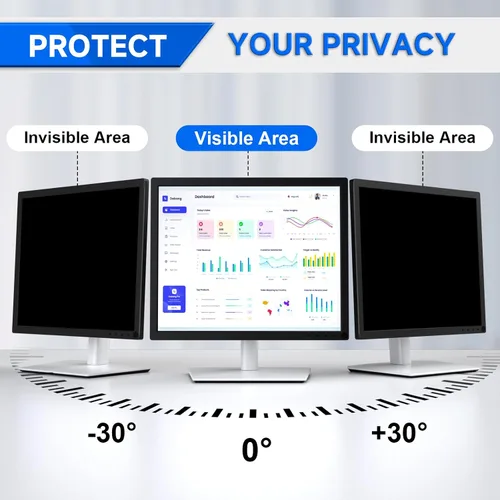 Vista 9 de Paquete de 2 pantallas de privacidad para monitor de computadora, relación de aspecto 5:4 de 19 pulgadas; antiespía, luz azul, deslumbramiento