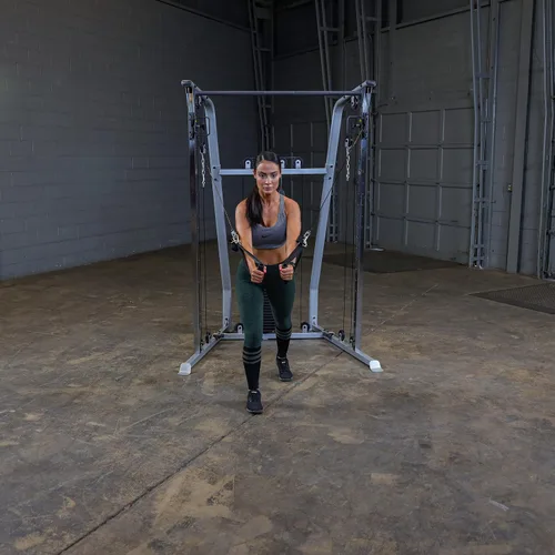 Vista 7 de Powerline (PFT50) Entrenador funcional por Body-Solid - Equipo compacto de gimnasio de doble polea con pila de peso de 210 libras, poleas giratorias