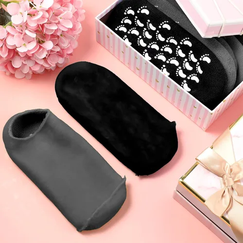 Vista 6 de JaGely 6 pares de calcetines hidratantes, calcetines de gel suave para pies secos y agrietados, pieles forradas de gel para el cuidado de los pies