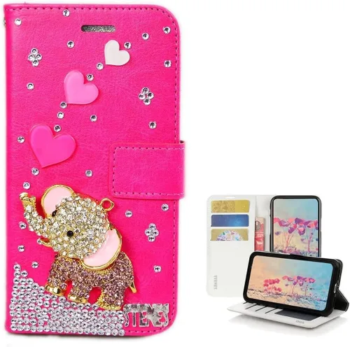 Vista 11 de Bling - Funda tipo cartera compatible con Samsung Galaxy S21 Ultra, elegante funda de piel con diseño de libélula y mariposa 3D hecha a mano con Azul