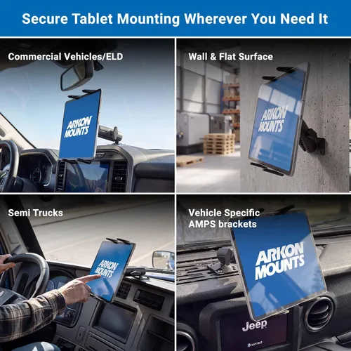 Vista 8 de ARKON Mounts - Soporte para tablet resistente, base de taladro permanente AMPS para vehículos, flotas, escritorios y estaciones de trabajo