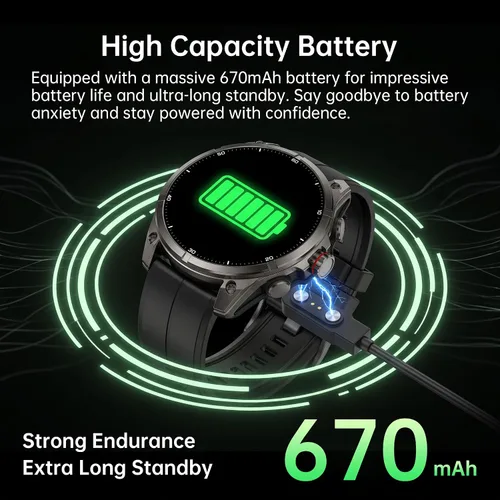 Vista 8 de SOUYIE Reloj inteligente GPS para hombres, pantalla AMOLED de 1.43 pulgadas Negro