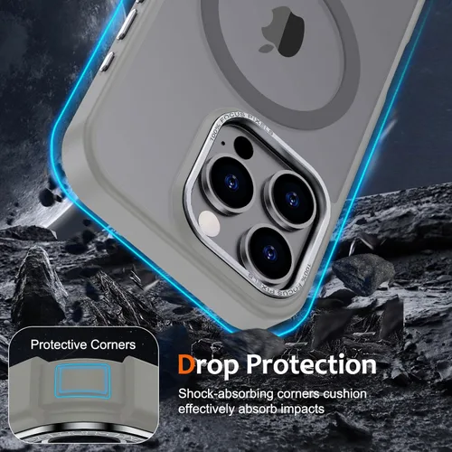 Vista 316 de Anuck - Funda magnética para iPhone 11 compatible con MagSafe, carcasa trasera mate translúcida dura, borde de TPU, delgada, resistente a impactos