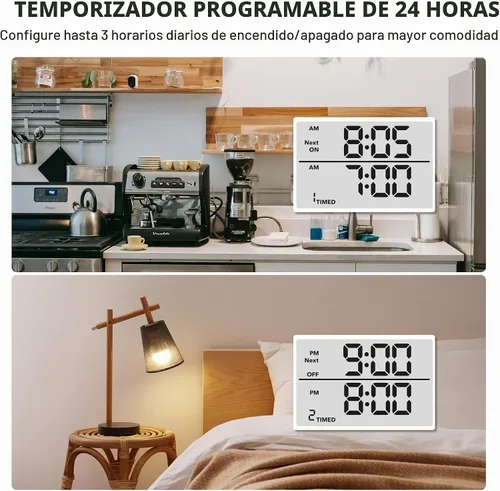 Vista 6 de BN-LINK - Temporizador de salida digital con ciclo de repetición de intervalos en interiores, temporizadores de salida programables de 24 horas