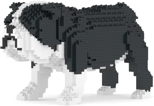 Vista 7 de JEKCA Bulldog inglés 01S-M01 Bloques de construcción de plástico para perros Edad 14+ Marrón