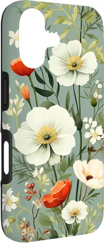 Vista 3 de Sage Green Flower Wildflower Pattern Floral Case for iPhone 17