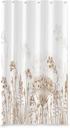 Vista 14 de Yeele Cortina de ducha floral de 36x72 pulgadas, juego de baño retro bonito con flores silvestres de acuarela, cortina de baño natural botánica