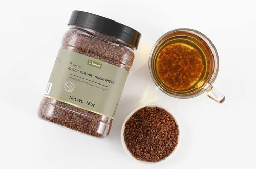Vista 7 de Té de trigo sarraceno tartario del Himalaya de alta calidad, 16 onzas/15.98 oz, trigo sarraceno tostado negro, 100% natural y sin cafeína, aromático.