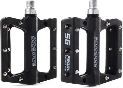 Vista 6 de UPANBIKE Pedales de bicicleta 3 pedales de rodamiento sellados 9/16 "husillo de fibra de nailon (poliamida) plataforma plana para MTB Mountain Bike