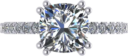 Vista 12 de NANA Jewels Anillos de plata de ley chapados en platino de 1.5-3 quilates con circonita cúbica ovalada y corte princesa Asscher Oro macizo de 10