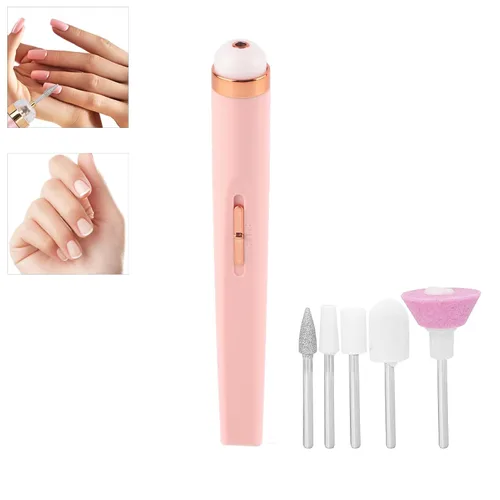 Vista 6 de Kit de taladro eléctrico para uñas, kit de manicura inalámbrico recargable, pulidor de uñas portátil con luz (01)