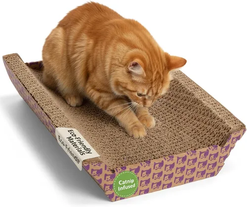 Vista 9 de SmartyKat Super Scratcher Rascador Ondulado para Gatos y Almohadilla para Arañar para Gatos, Infundido con Hierba Gatera, Rascadores para Gatos