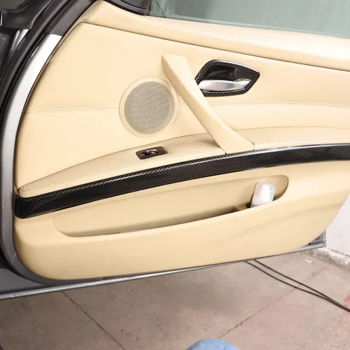 Vista 5 de Ajuste interior del panel de la puerta del coche para BMW 3 series E90 E93 2005-2012 accesorios del coche, ABS, 4PCS (fibra de carbono) -PS. Pls