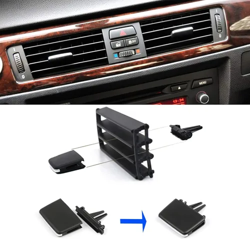 Vista 4 de Jaronx 1 pestaña de clip de ventilación compatible con BMW Serie 3 E90 E91 E92 E93, pestañas de rejilla de aire mejoradas, clip de salida