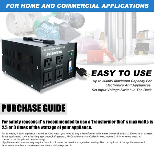Vista 7 de YaeCCC Transformador de voltaje 3000VA Convertidor de potencia 110V/220V Convertidor AC-AC 3000VA