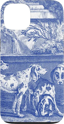 Vista 7 de Vintage Blue French Toile Hound Dogs Case for iPhone 16