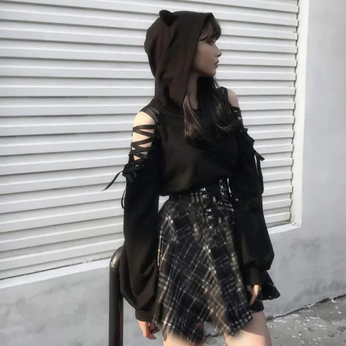 Vista 5 de Tops para mujer con capucha de manga larga suéter de invierno cálido abrigo Outwear Cat Ear Sudadera