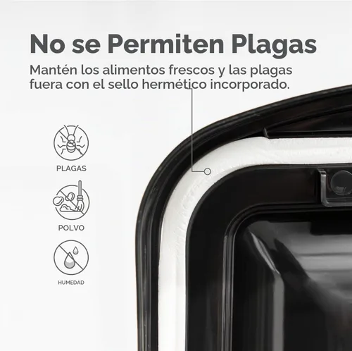 Vista 9 de Iris Contenedor para alimento de perro de estructura hermética, Individual, Negro