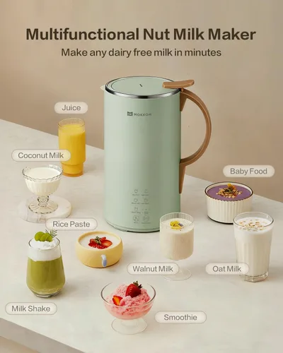 Vista 2 de MOKKOM Máquina automática de leche de nueces, máquina de leche de soja de 20 onzas, almendra casera, avena, coco, soja, leche a base de plantas