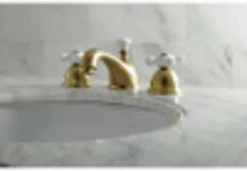 Vista 2 de Kingston Brass KS3967PX Grifo de baño extendido de 8 pulgadas, latón cepillado, 18.38 x 9.94 x 1.75 Cobrizo cepillado