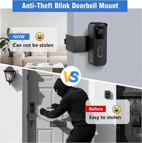 Vista 12 de Soporte Antirrobo para Timbre Blink, Soporte de Montaje sin Taladro para Timbre de Video Blink de 2da Generación, No Bloquea el Sensor de Movimiento