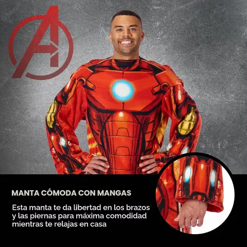 Vista 8 de Northwest Iron Man Manta Cómoda de Cuerpo Completo para Jugador con Mangas, 48" x 71", Being Iron Man