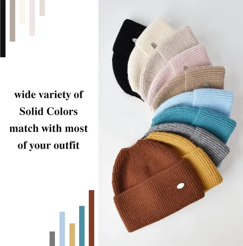Vista 6 de Somaler Gorro para mujer de cola de caballo con agujero de cola de caballo caliente de punto de invierno Beanie Beanie Beanie Bun