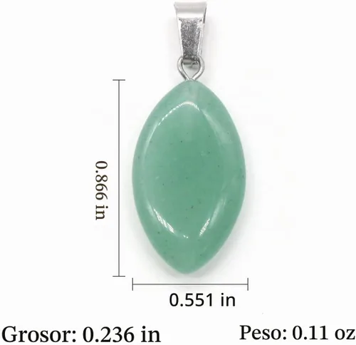 Vista 3 de LHJ 20 colgantes de piedra natural con forma de marquesa de cristal de ágata de chakra para hacer joyas, collares, aretes