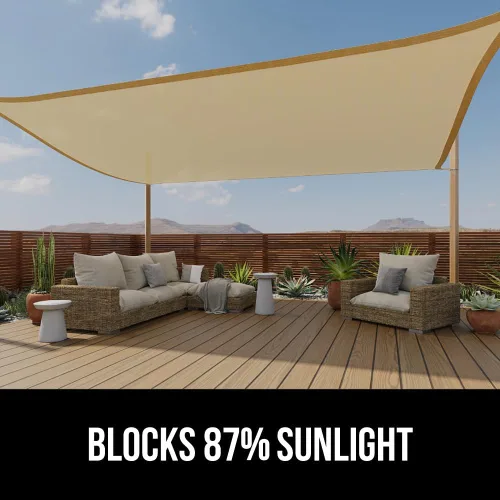 Vista 3 de GORILLA GRIP - Toldo parasol resistente, protección UV, resistente a la decoloración, desgarros y óxido, rectangular, con bordes curvos que bloquean