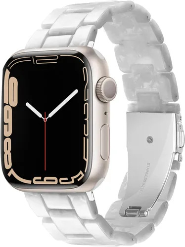 Vista 44 de HOPO Compatible With Apple Watch Band Thin Lightweight Resin Strap Bracelet Fashion Wristband Replacement For iWatch Bands Series Ultra 11 10 9 8 7
