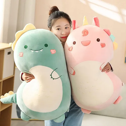 Vista 5 de Kekeso Almohada de dinosaurio de felpa para abrazar, lindo peluche de juguete de animal de felpa suave, peluche de dibujos animados para dormir