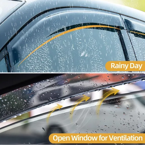 Vista 2 de Deflectores de visera de ventana lateral con cinta adhesiva para Nissan Altima 2013-2018, protectores de lluvia tintados en humo, protectores