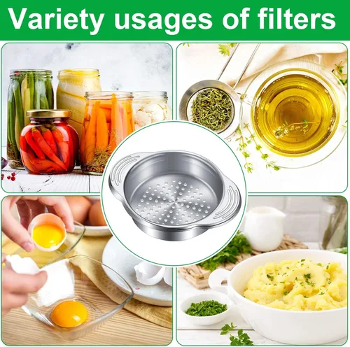 Vista 5 de Patelai Colador de latas de atún de acero inoxidable, tamiz de alimentos, tapa de prensa de metal, colador de enlatado, filtro de atún