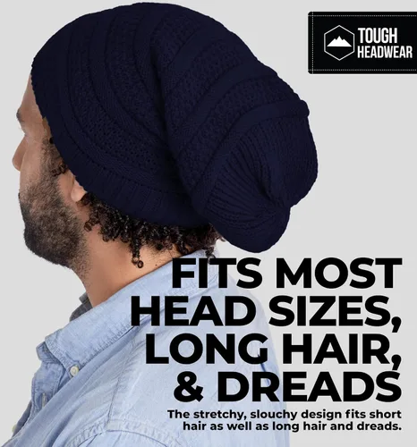Vista 23 de Slouchy Cable tejido Gorro de lana por Tough Headwear – Gorro de lana de gran tamaño Sombreros Gorros Graves Sombreros Para Hombres y Mujeres