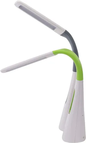 Vista 7 de PureOptics LED VLED1603LM - Lámpara de escritorio con ventilador sin aspas, regulable, cuello ajustable, color verde lima