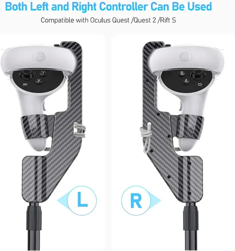 Vista 5 de New Version VR Golf Club for Oculus Quest 2 Defanti VR Golf Club Attachment with Aiming Guidance Help and 2 Controller Covers Bonus Golf Club Handle