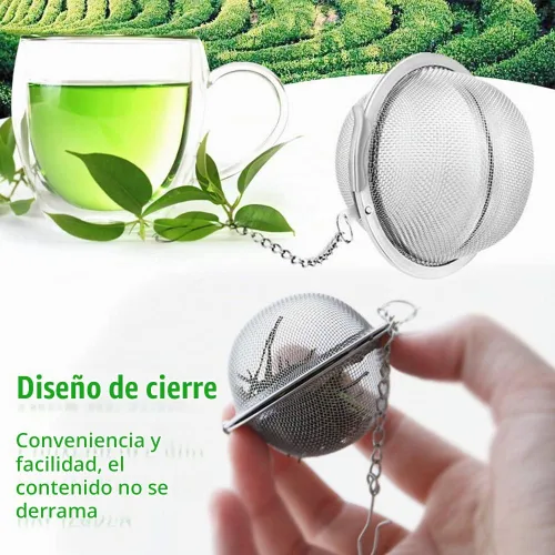 Vista 5 de Tea Steeper, 2 unidades de infusor de té de malla, filtro de té de alta calidad, difusor de intervalo de té con gancho de cadena extendido