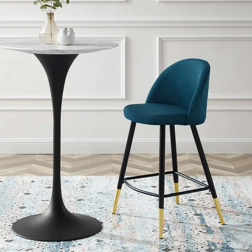 Vista 2 de Modway Taburetes de comedor tapizados de tela Cordial en Azure - Juego de 2