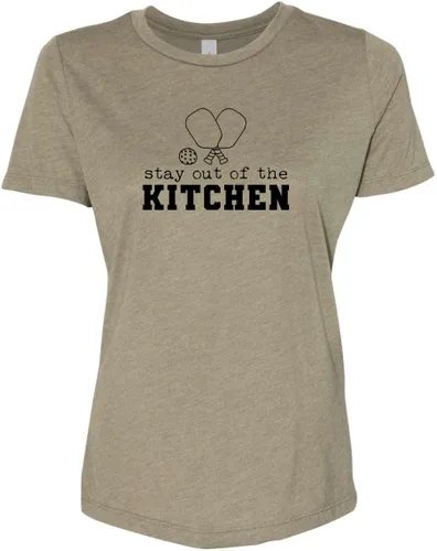 Vista 20 de Cute Women's Screen Printed Crew Neck Tee, Shirts With Sayings, Dusty Blue or Olive