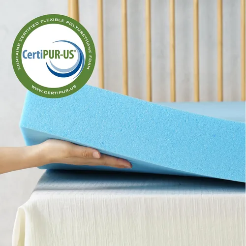 Vista 6 de ZINUS Cubrecolchón de espuma viscoelástica de gel refrescante de té verde de 2 pulgadas, embalaje WonderBox más pequeño, más conveniente, espuma