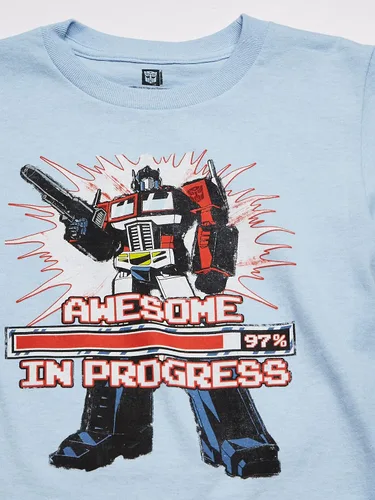 Vista 2 de Transformers Optimus Prime - Camiseta para niño, Celeste jaspeado , 56
