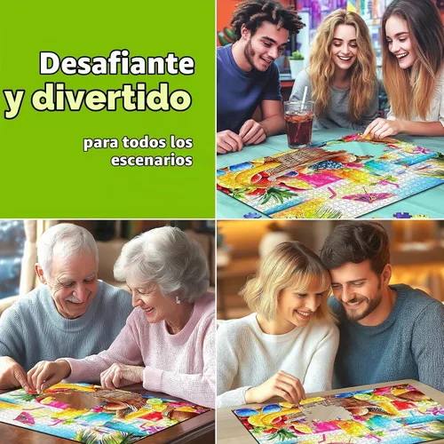 Vista 4 de Rompecabezas de 1000 piezas para adultos, rompecabezas de picnic en la 1000 piezas - Picnic en la playa