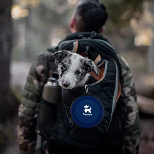 Vista 20 de COOYOO Cuenco plegable para perros, paquete de 2 cuencos plegables para agua para perros y gatos, plato portátil para alimentación de mascotas